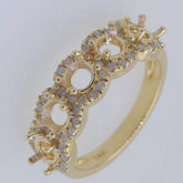 14K Yellow Gold & Diamond Semi Mount Ring Setting Round RD 4x4m - Syzjewelry